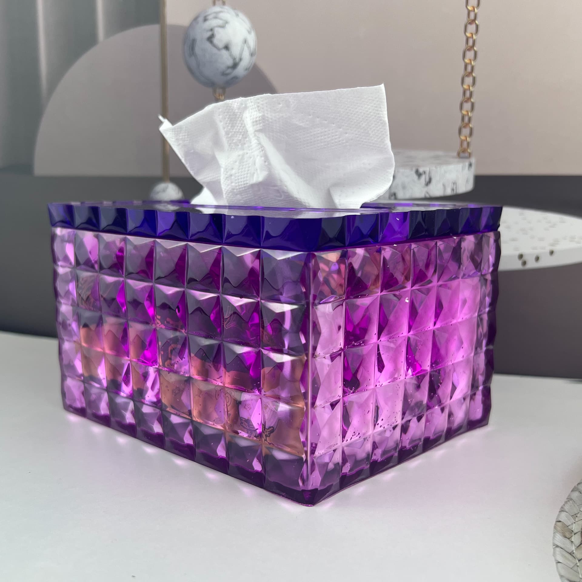 Fat Yaya DIY Diamond Tissue Box Epoxy Mold Heightened Diamond Tissue Storage Box Silicone Mold