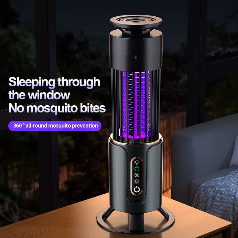 Cross-border Wholesale New Outdoor Camping UV Mosquito Attractant Lamp, USB Rechargeable Mosquito Killer Timer Home Electric Shock Mosquito Lamp