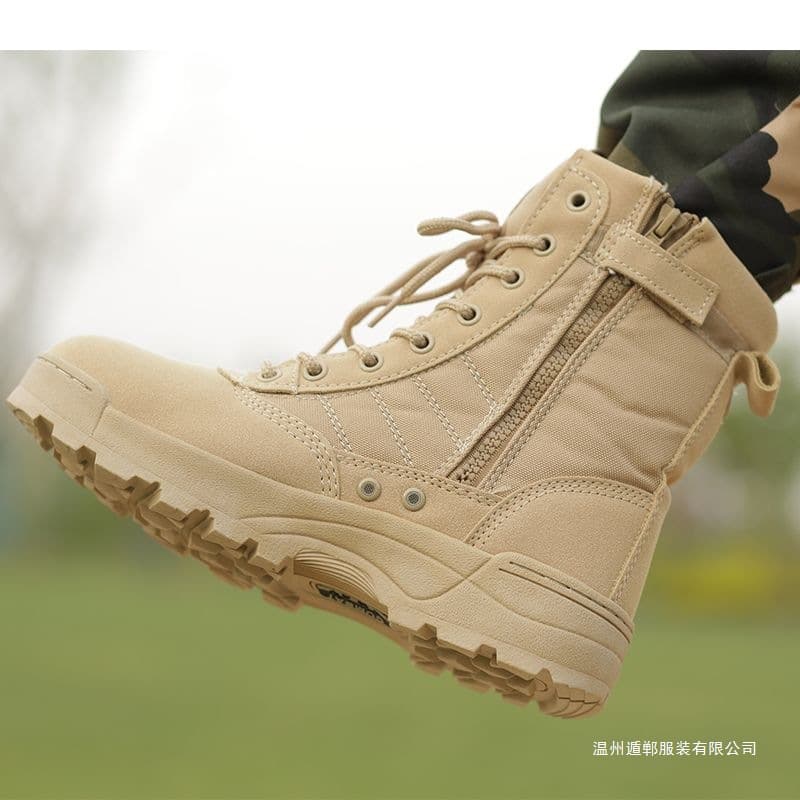 Spring/Summer Combat Training Boots High-Top Breathable Hiking Shoes Men's Tactical Boots Outdoor Trekking Boots Martin Boots