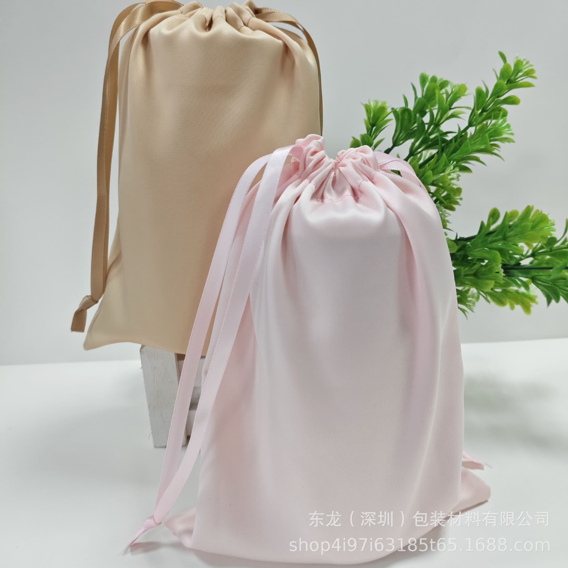 Soft, skin-friendly faux silk acetate fabric customizable in multiple colors for parties, opening ceremonies, jewelry, wedding gifts, and drawstring bags.