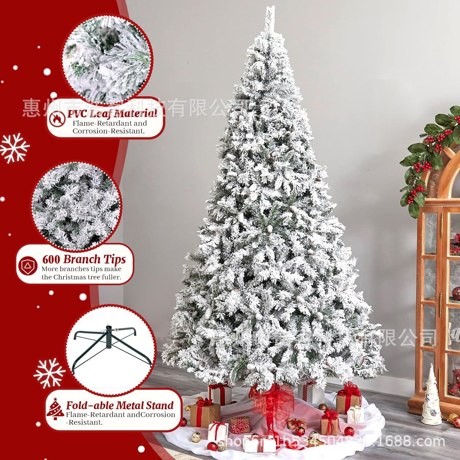 Christmas tree white encrypted snow spray simulation snow tree creative scene decoration hot-selling Christmas tree cross-border