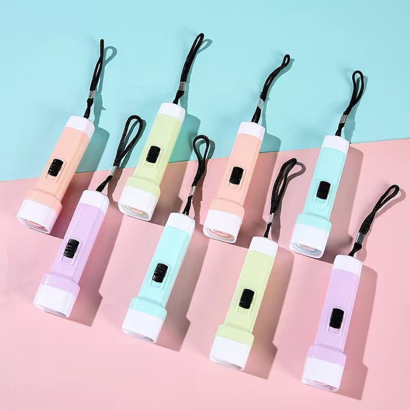 Cross-border New Jelly Macaron Color Children's Glowing Mini Flashlight LED Light Kindergarten Gift
