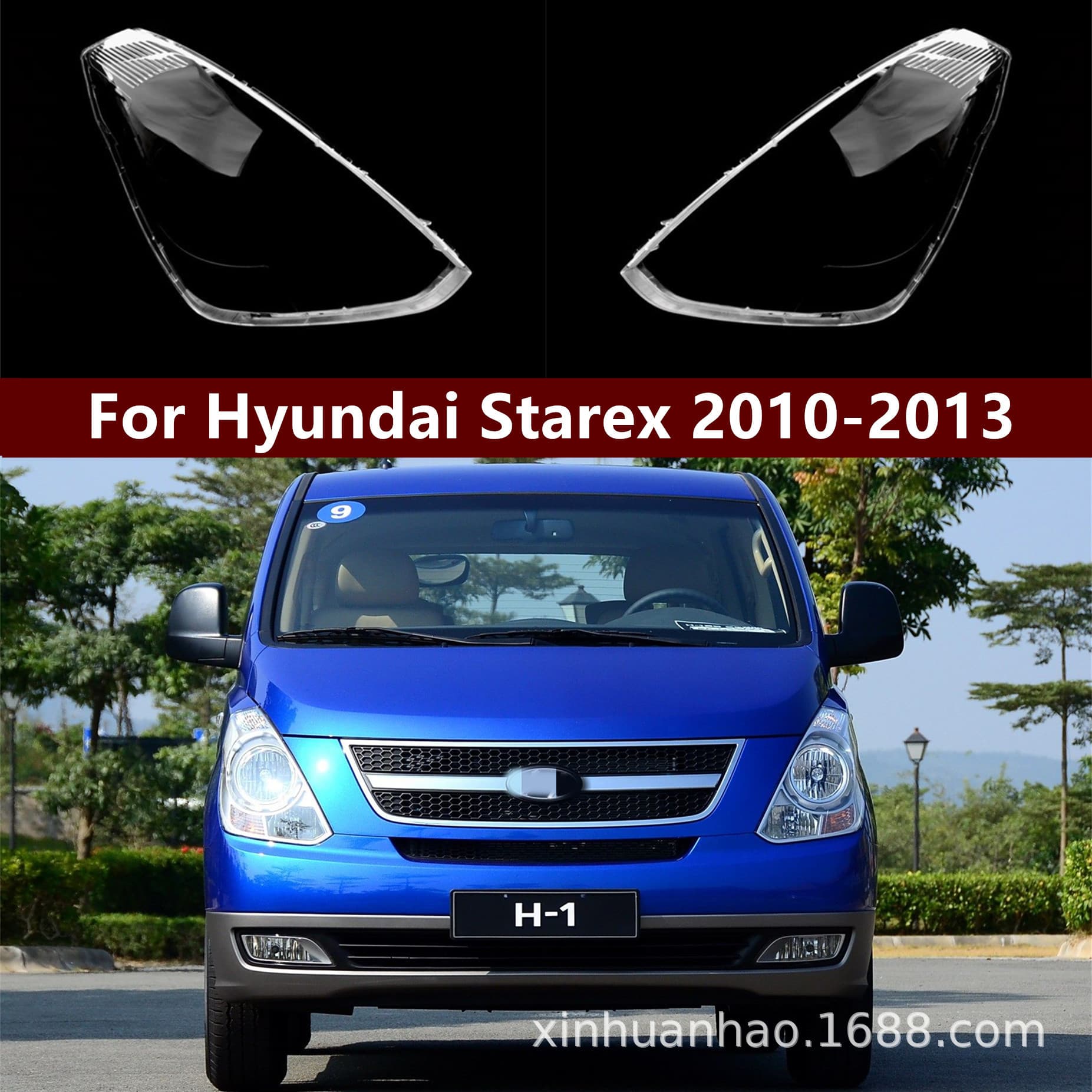 Compatible with Hyundai Starex H-1 Headlight Lens Cover 2010-2013 Models, Transparent PC Cover