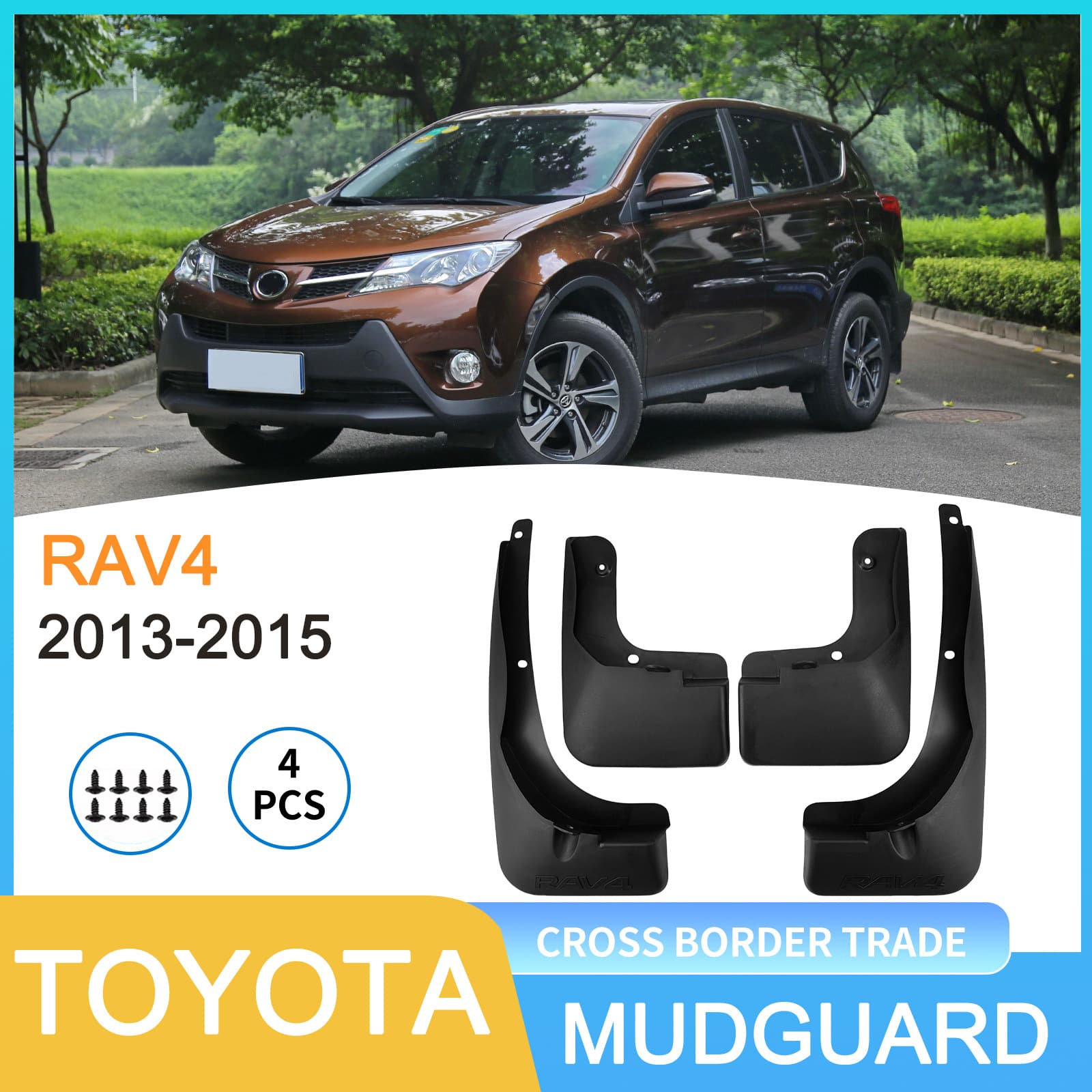 Fits Toyota RAV4 2013-2015 Mud Flaps for Export Cross-Border Auto Tire Splash Guards Drop Shipping