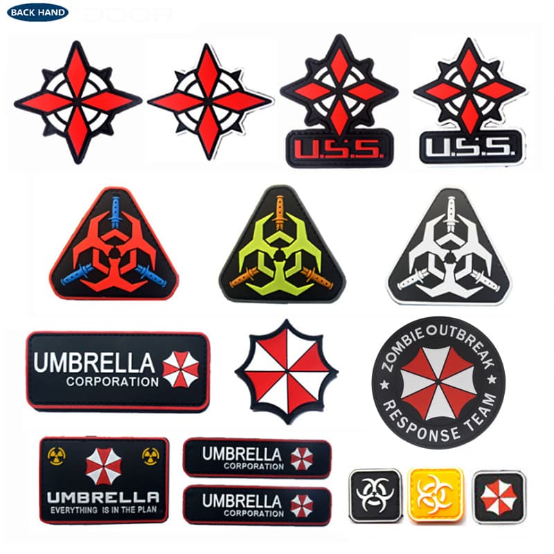 Cross-border Amazon supply hook-and-loop patch, Biohazard Umbrella equipment PVC bag patch, chest patch, arm patch, waterproof and anti-