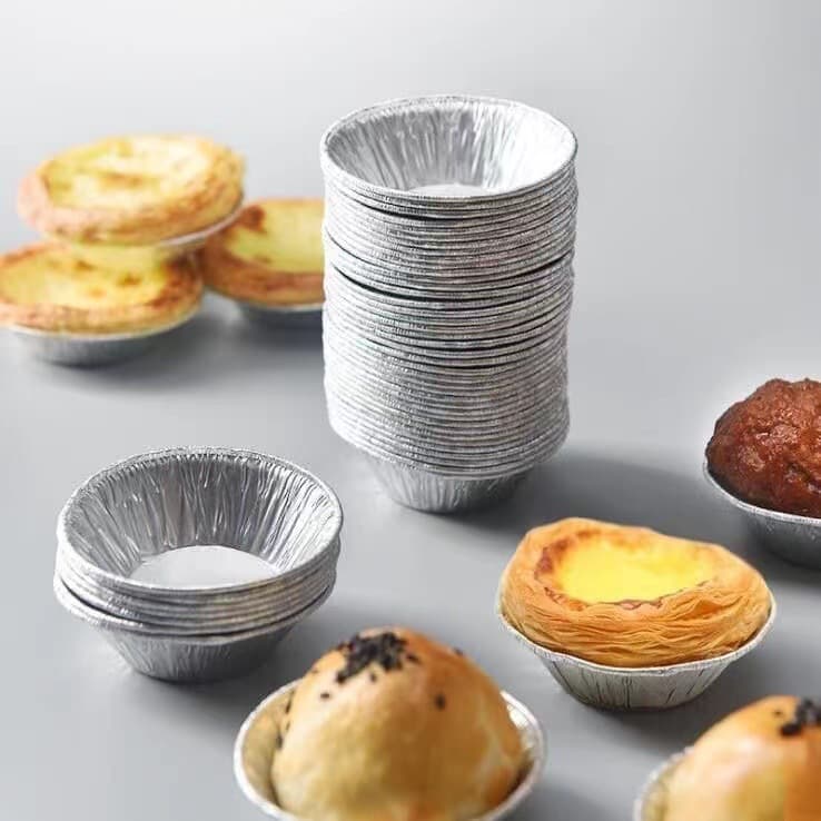 Egg tart tin foil baking utensils household tin foil cup egg tart skin hair cake cake aluminum foil mold disposable tin foil tray
