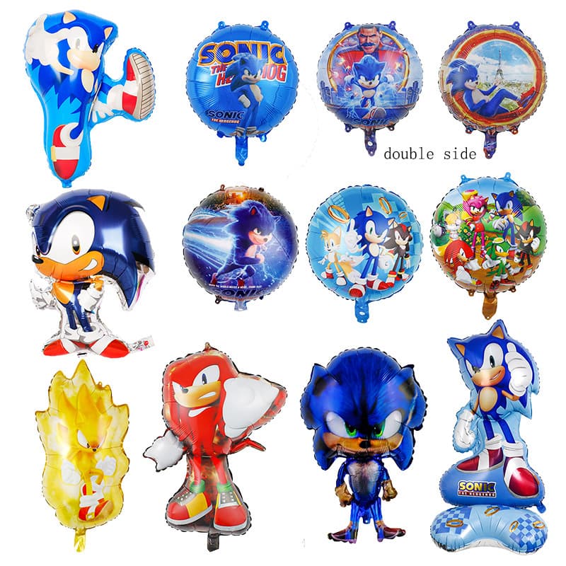 Sonic the Hedgehog Balloon - Sonic Cartoon Game Toy Birthday Decoration Foil Balloon