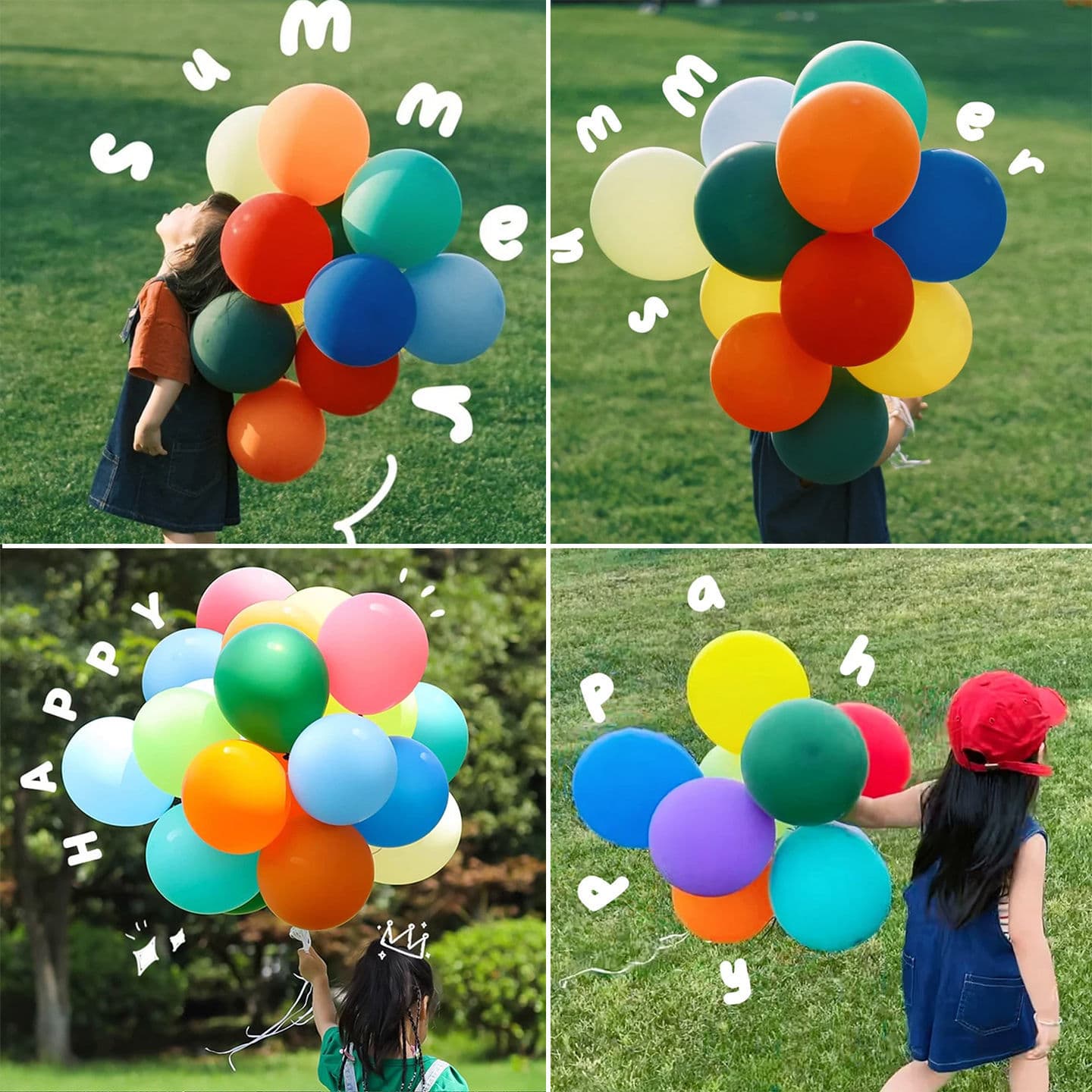 Colorful Macaron Balloons Non-Toxic Odorless Outdoor Grass Birthday Decoration Scene Photo Props for Boys and Girls