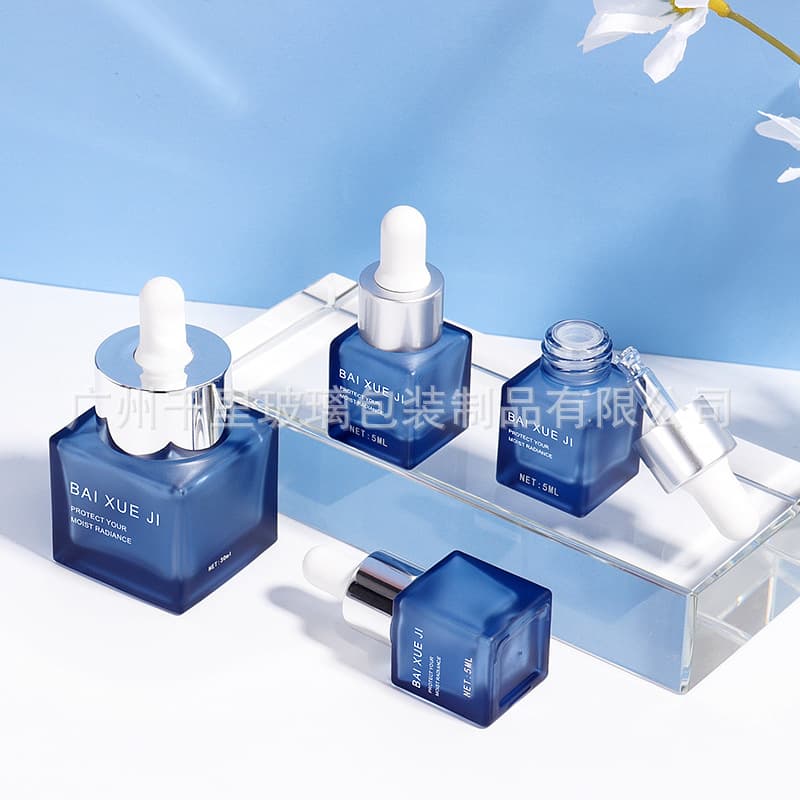 In-stock 5ml sample square dropper bottles, 30ml hair care essential oil bottles, acne treatment spray bottles, skincare serum glass containers