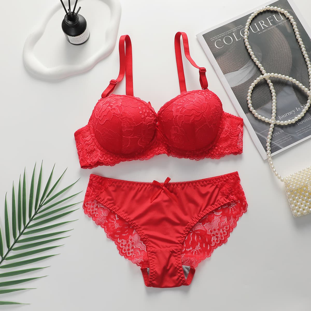 New Cross-Border Sexy Lingerie Set, Comfortable Push-Up with Underwire, Adjustable Lace Panties and Bra from Original Factory