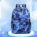 New Nylon Printed Backpack for Women, Korean Style Middle School Student Bookbag, Starry Lightning Design, Large Capacity Backpack for Boys
