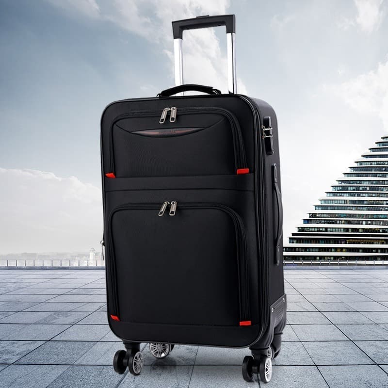 Oxford Fabric Travel Suitcase with Swivel Wheels, Telescopic Handle, for Men and Women Students, Password Lock, 20/24/26 Inch Fabric Case