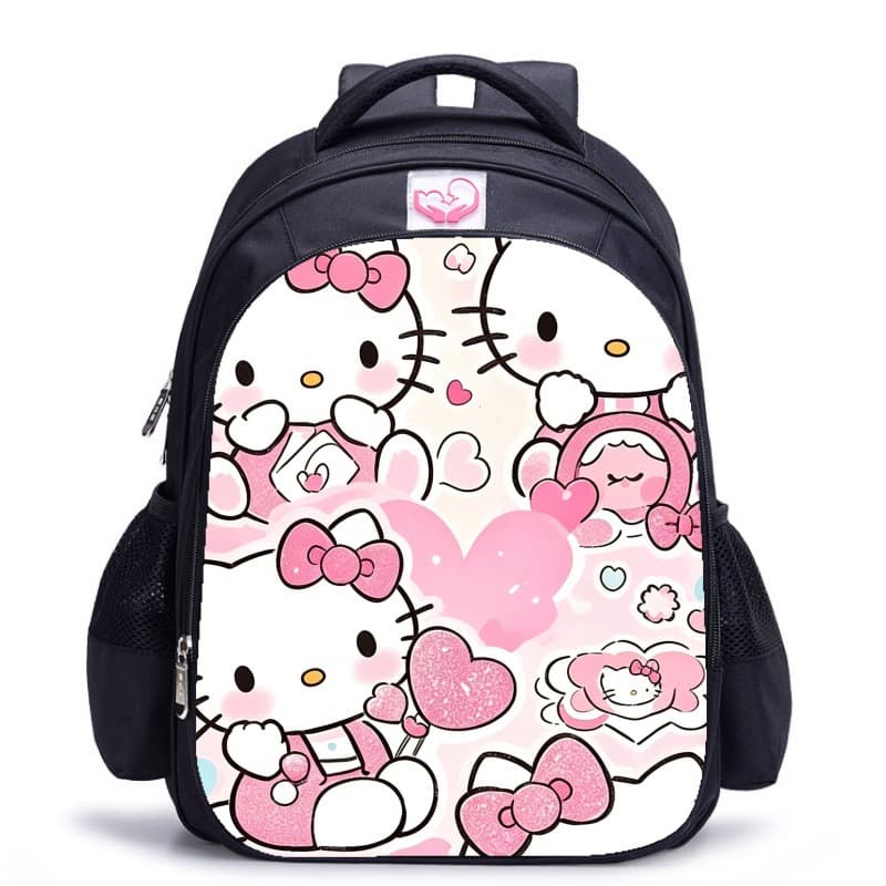 Cute Collage Hello Kitty Kids Backpack Kitty All-Over Print Practical and Lively School Backpack