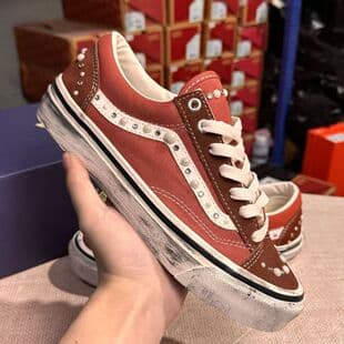SK8 Premium Pearlized Vintage Classic Retro Casual Skateboarding Canvas Shoes