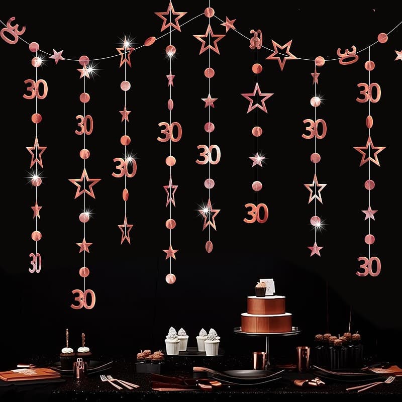 Multi-color Hollow Star Round Number 13 16 18 25 30 40 50 60 Birthday Banner, Birthday Party Garland
