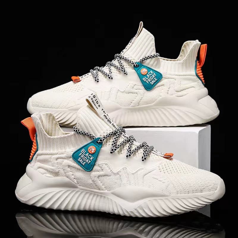 Cross-Border Autumn Men's Flywoven Mesh Dad Shoes Coconut Shoes Lace-Up Sneakers Versatile Casual Comfortable