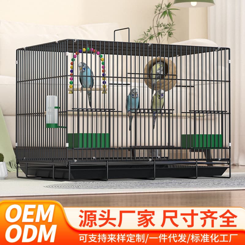 Bird Cage for Budgies, Cockatiels, Lovebirds, and Parakeets - Pearl Small Bird Carrying Foldable Metal Cage
