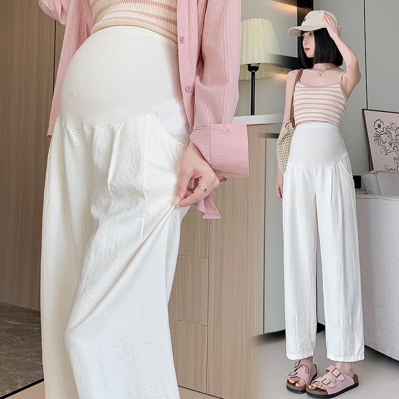 Maternity Pants Summer New Style Wear-Out Belly Support Pants Versatile Loose Wide-Leg Pants Sports Pants Cropped Carrot Pants