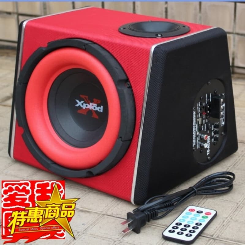 Free Shipping 8-inch 880W Car Subwoofer Active Bluetooth Radio 12V 220V 24V Car Subwoofer