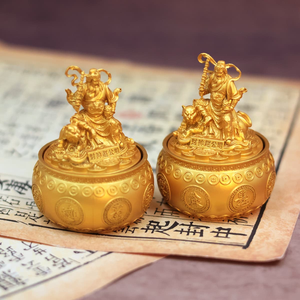 God of Wealth Zhao Gongming's cornucopia of rotating ornaments home entrance office living room decorations fortune ornaments gifts