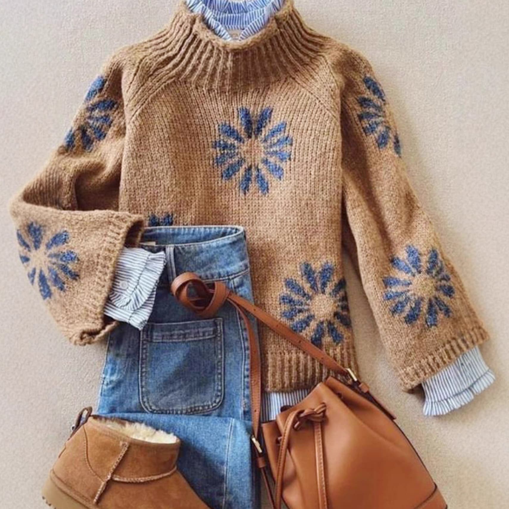 Wholesale Knitted Pullover Sweater with Floral Ribbed Design for Women Autumn Winter Style from Manufacturer for Amazon EU US Market