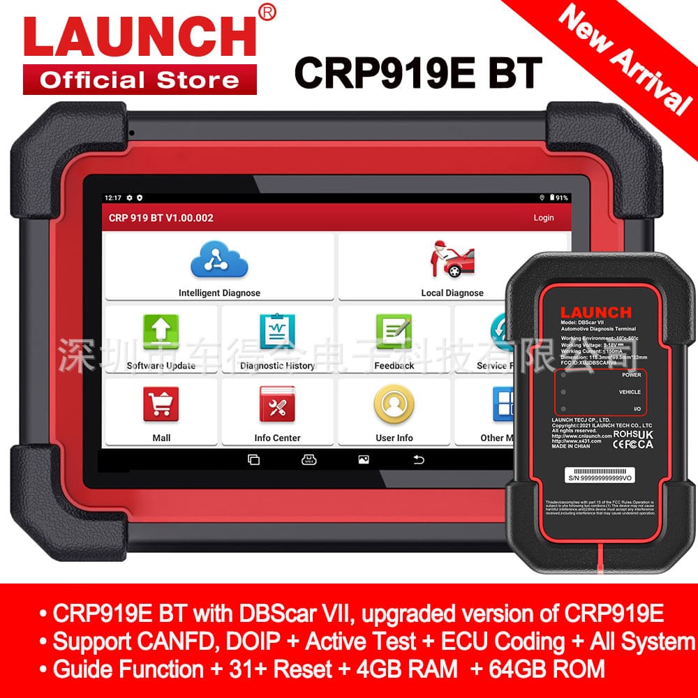 LAUNCH X431 CRP919E BT Launch Automotive Diagnostic Scanner Decoder Overseas Configuration Export Version