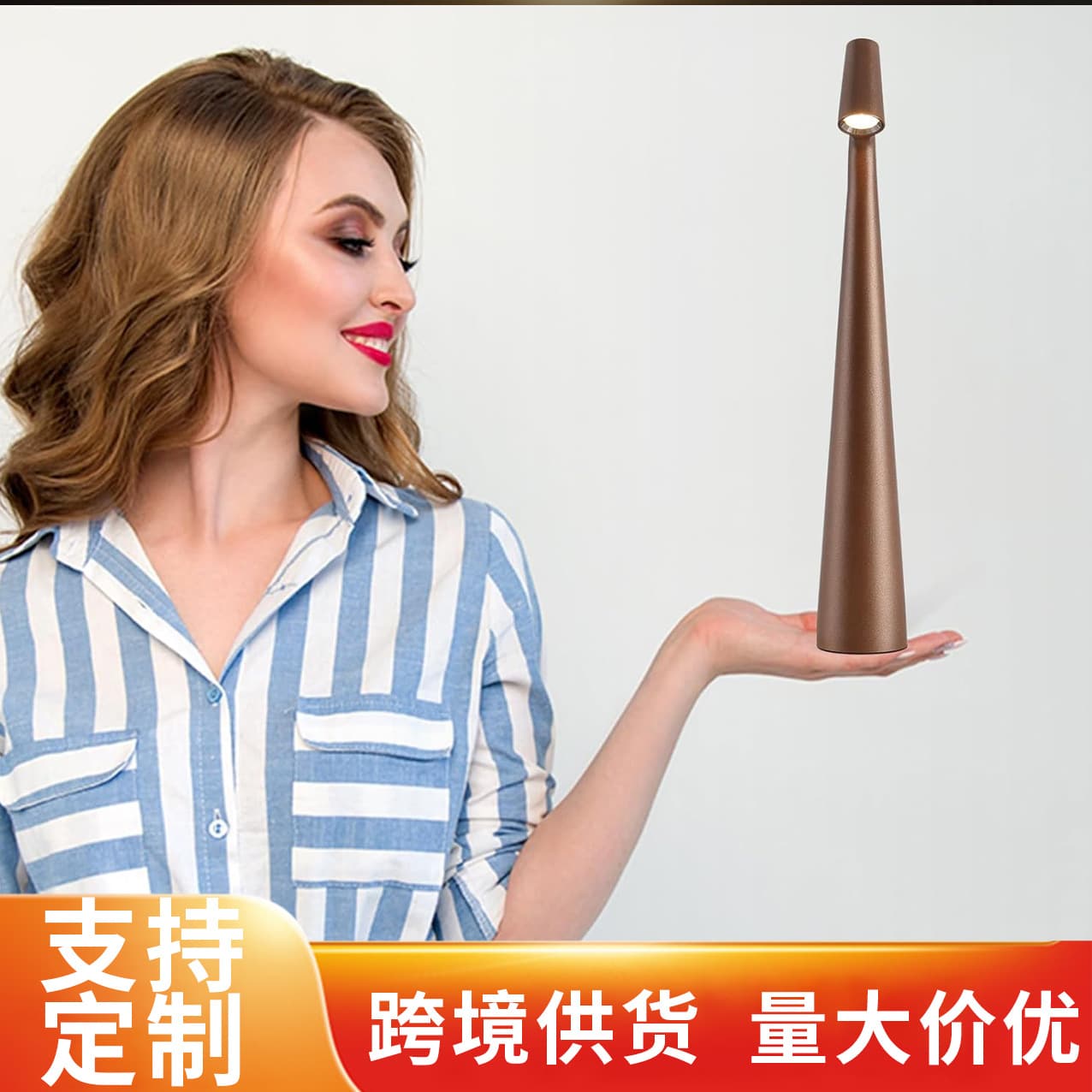 Cross-border tall, rich and handsome Internet celebrity creative portable bedroom restaurant desktop high-foot USB charging decorative atmosphere table lamp