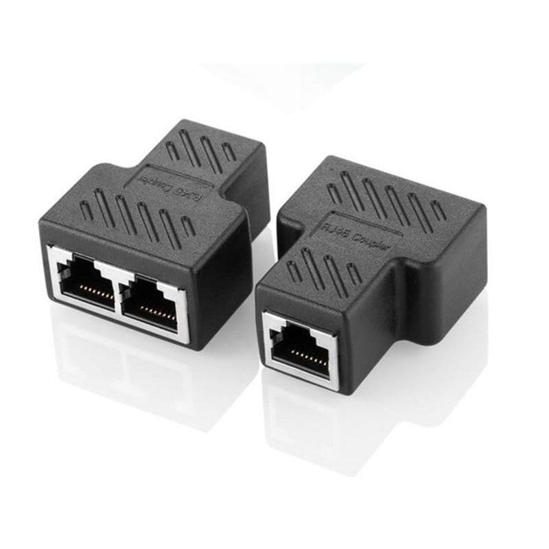 Factory Wholesale Shielded CAT5E RJ45 Network T-Connector Cable Extension One-to-Two Splitter Adapter