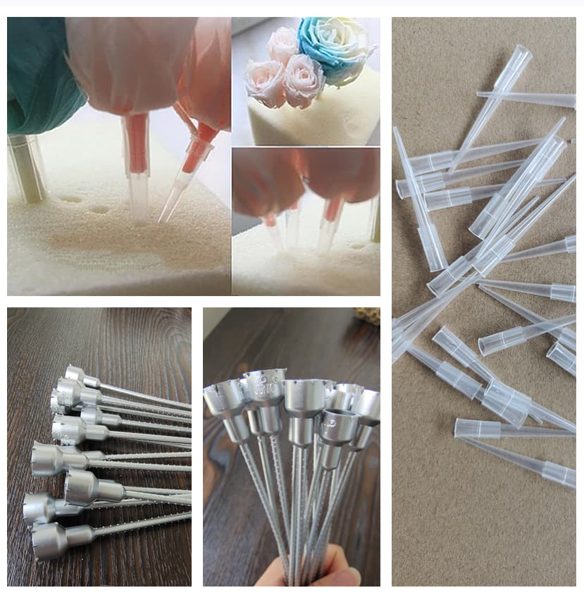 Preserved Flower Flower Arrangement Foam Holder Fixing Tool, DIY Flower Holder Stem, Golden Plastic Branch Flowering Device