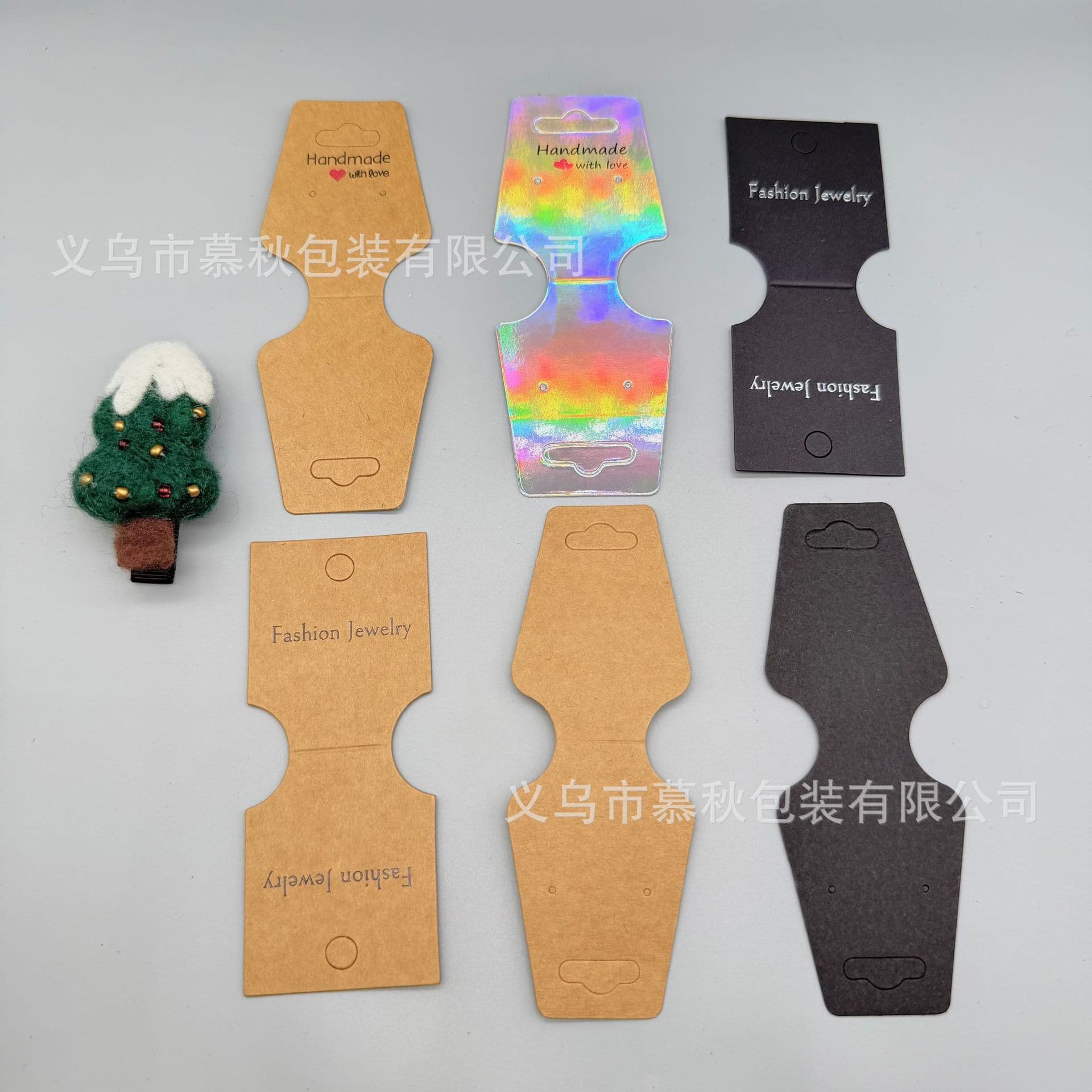In-stock cross-border adhesive wrapping paper cards, laser paper hair ties, necklaces, bracelets, jewelry, folded jewelry display cards