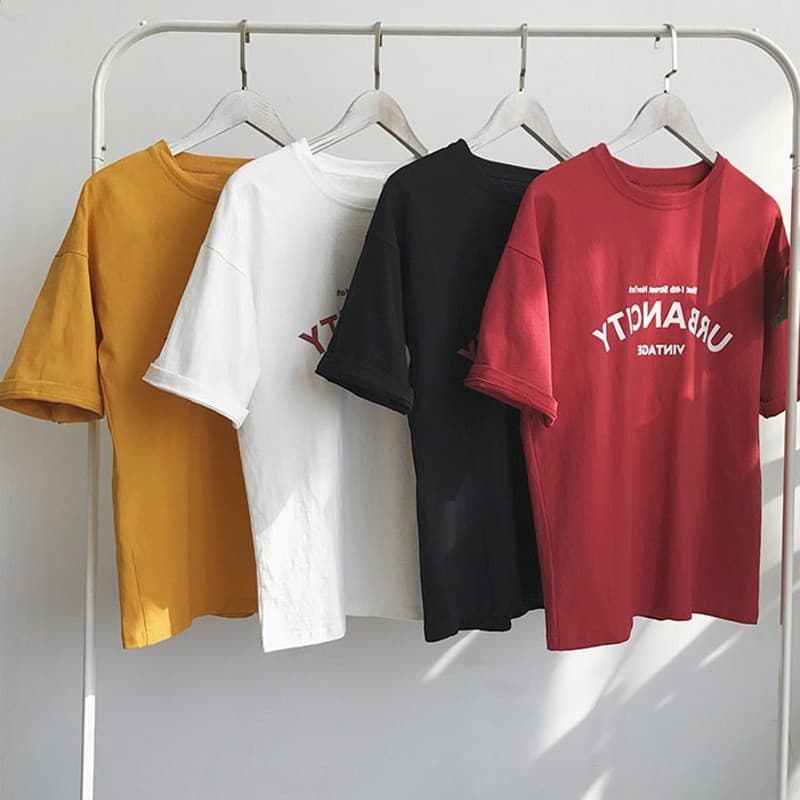 2025 letter short-sleeved T-shirt women's summer printing new ins trendy loose round neck pullover top bottoming shirt for women