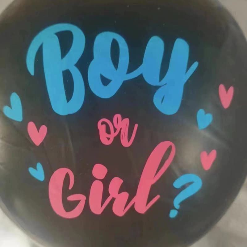 Cross-border 36-inch Round Black Gender Reveal Balloon Boy or Girl Baby Party Decoration Latex