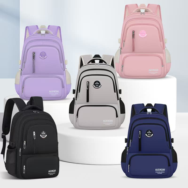New Large Capacity Casual Backpack for Elementary and Middle School Students, Boys and Girls, Lightweight Double Shoulder Bag for Grades 3-6