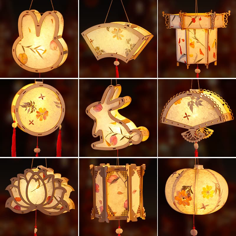 New Year Lantern Ancient Style Palace Lantern, Grass Paper Lantern Children's DIY Craft Glowing Lantern Hanfu
