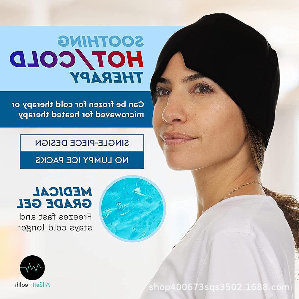 Hot Sale Ice Head Wrap Gel Physical Cooling Cold Compress Cap Ice Silk Head Cover Forehead and Eye Protection Adjustable Gel Headband