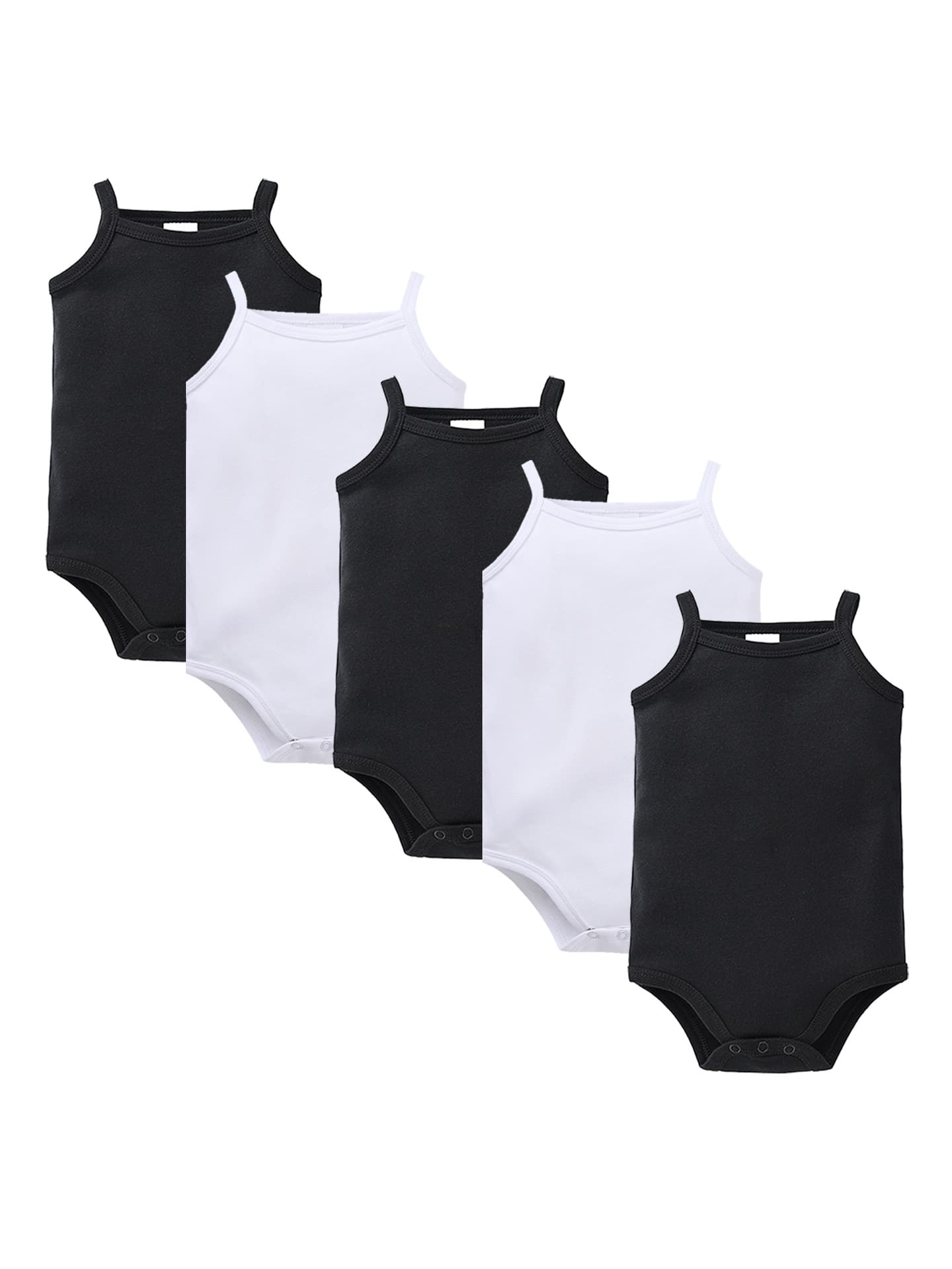 New 5-Piece Set 7-Color Baby Sling Bodysuit 100% Cotton Class A Newborn Onesie Baby Triangle Romper