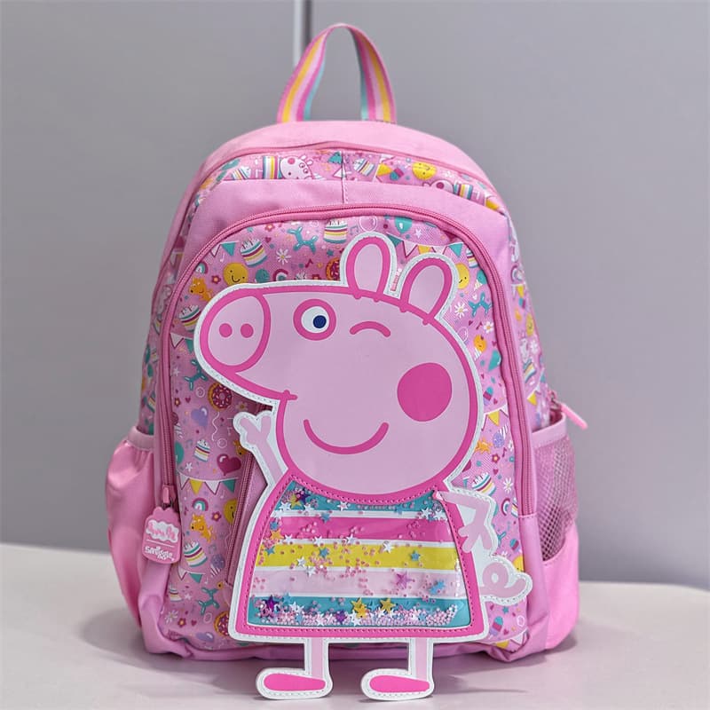 Australian Smiggle Pink Piggy Backpack Kindergarten First Grade Kids Double Shoulder Bag Cool Dragon Design Backpack