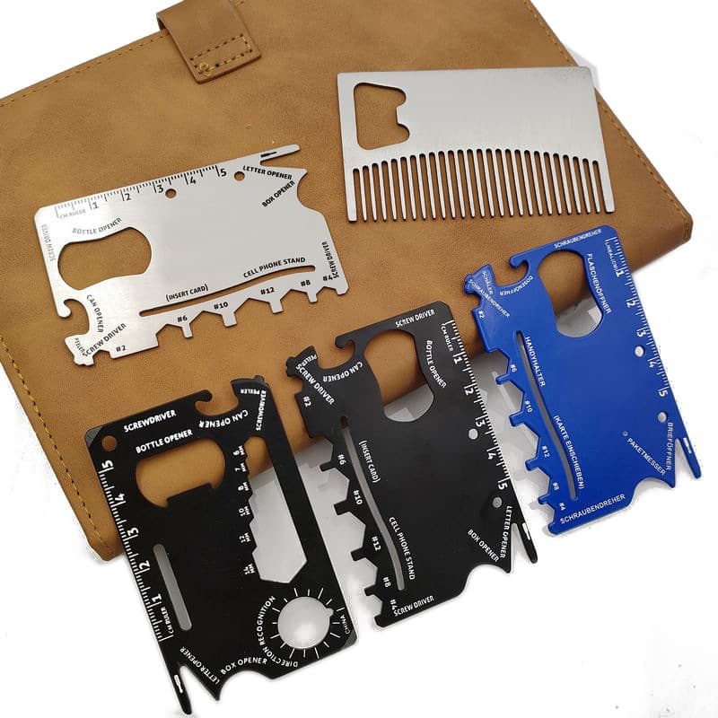 Custom Stainless Steel Universal Survival Card, Rescue Card, Camping Tool Card, Multi-Function Tool Card