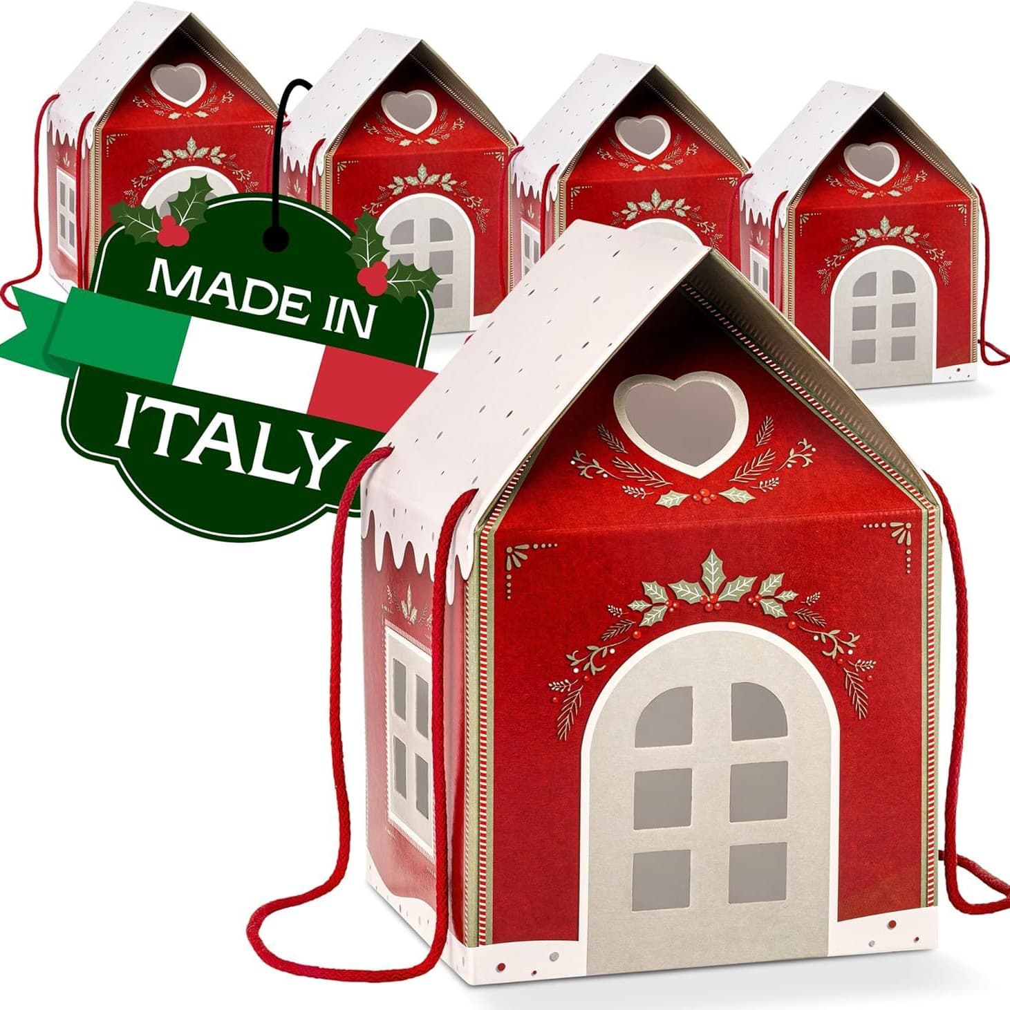 Cross-border Christmas gift box pink portable gift box Christmas candy gift box creative rooftop gift box