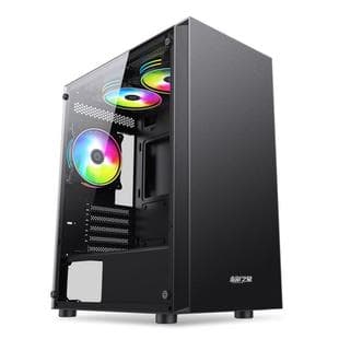 King Kong Ride the Wind Computer Case Tempered Glass Side Panel 240 Liquid Cooling Wide Body MATX Gaming Case Black and White