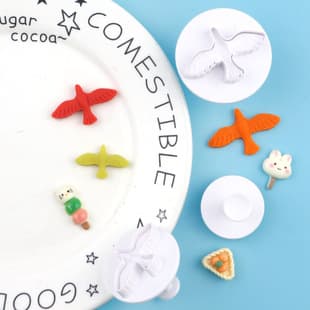 Wholesale 3pcs Seagull Biscuit Mold Bird 3D Cartoon Cookie Cutter DIY Clay Anime Print Cookie