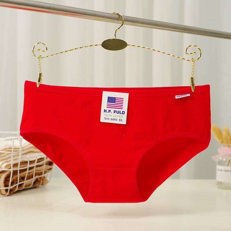 In Stock Chinese Zodiac Year Red Underwear Women A001 Cotton Women's Underwear Festive Wedding Red Ladies Underwear Wholesale