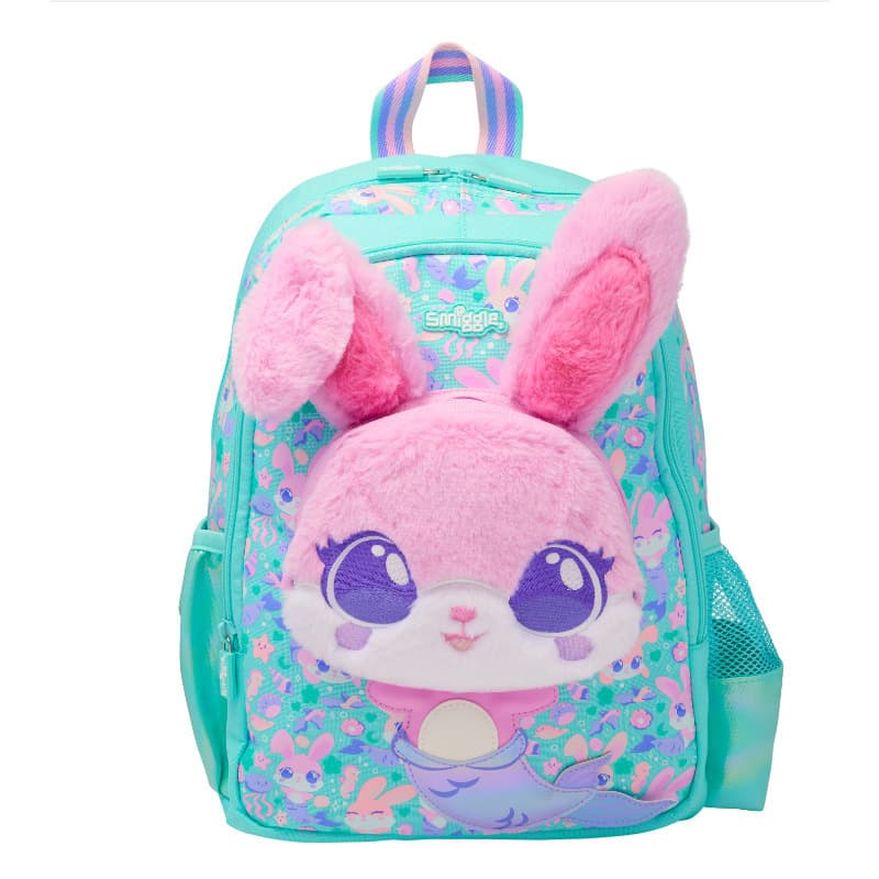 Australia Smiggle Cartoon Fish Tail Rabbit Backpack for Primary School Students, Shoulder Bag, Weight-Reducing, Medium Size, Kindergarten Backpack