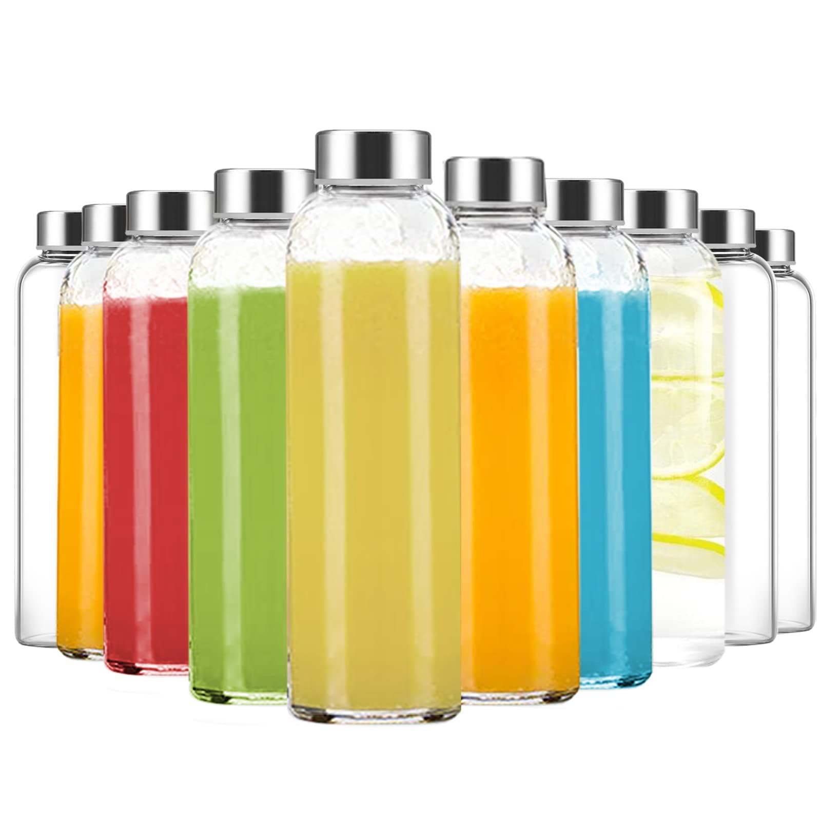 Amazon Hot Selling 18oz Glass Bottle Mineral Water Cup 500ml Portable Juice Drink Wine Bottle 6-Pack Set