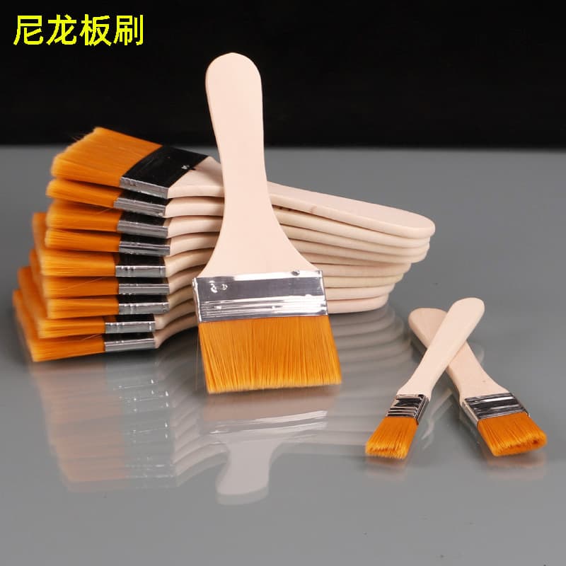 Multi-purpose Nylon Bristle Paint Brush Painting Brush Wood Handle Art Brush Oil Painting Brush Nylon Brush