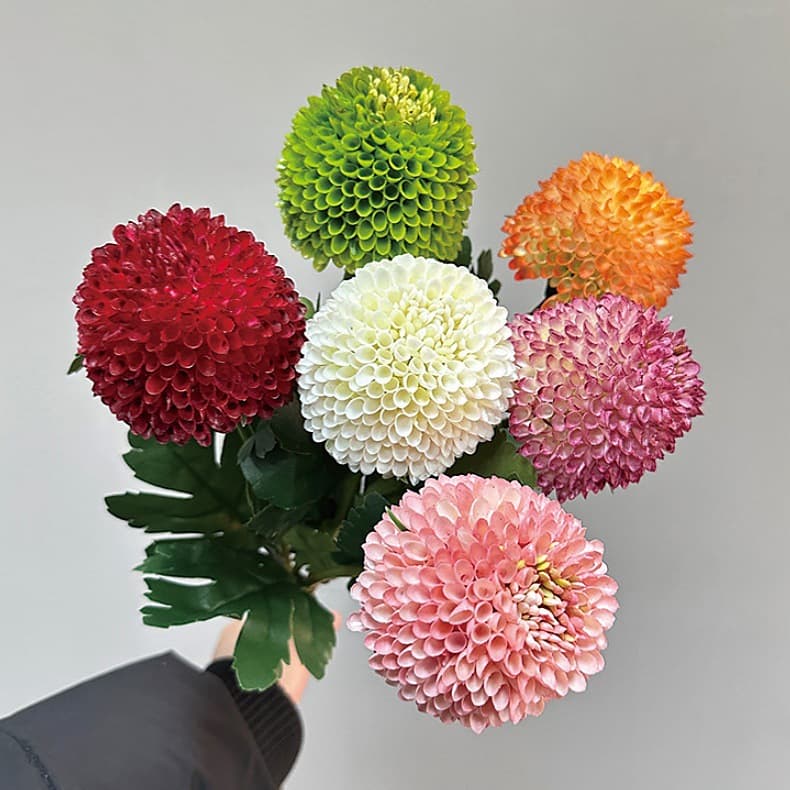 Artificial Chrysanthemum Balls, September Chrysanthemums, Artificial Ping Pong Flowers, Home and Wedding Decoration, Floral Arrangements, Decorative Artificial Flowers