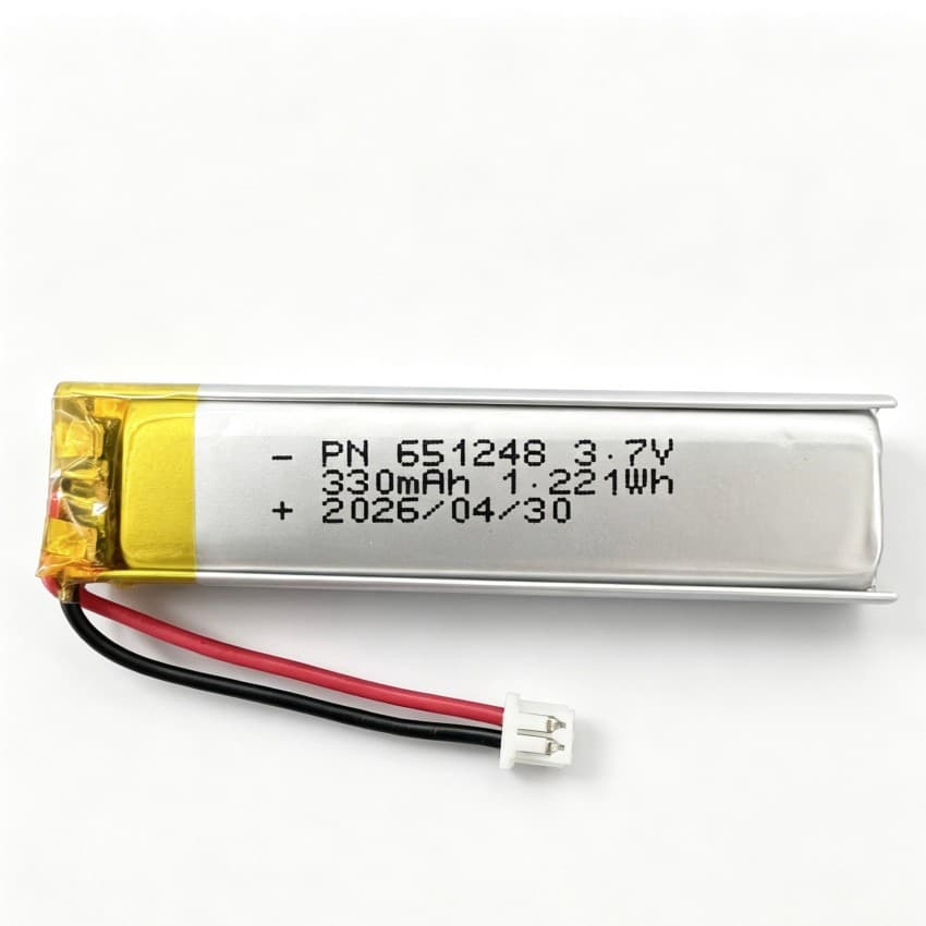 651248-330mAh lithium polymer battery 3.7V bicycle front and tail light battery lithium polymer battery