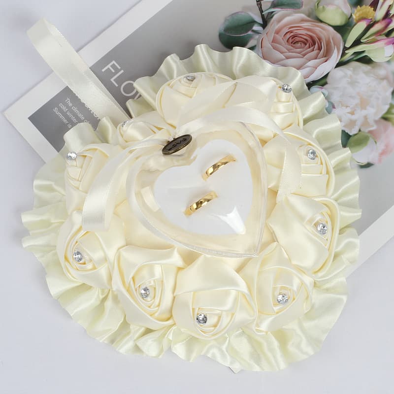 Western-style wedding ring pillow ring box Wedding supplies European-style ring pillow bud dot diamond ring pillow ring box ring holder