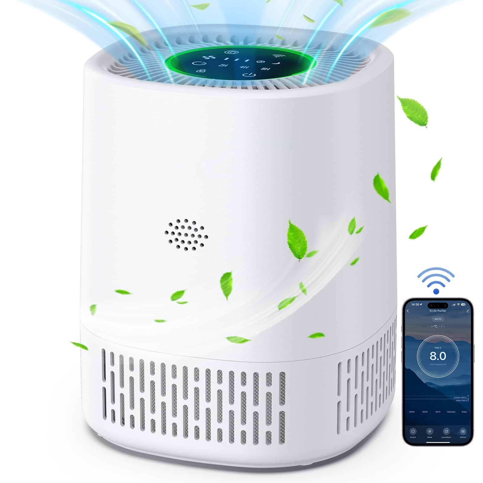PJ07 Cross-Border New Air Purifier WiFi Smart APP Control Negative Ion Formaldehyde Removal PM2.5 Odor Elimination
