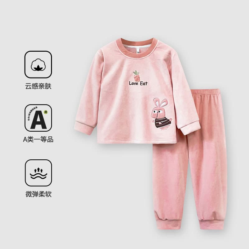 Children's Autumn/Winter Australian Fleece Thermal Pajama Set for Boys and Girls, Zodiac Year Thick Warm Sleepwear Suit, New Year